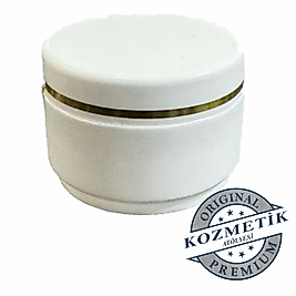 Gold Şeritli Beyaz 25 cc Boş PP-Krem-Kozmetik Kutusu